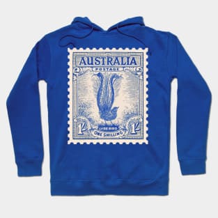 Lyre Bird Postage Stamp Hoodie